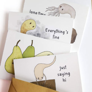 Cute Ghosts Note Card Set (+stickers)