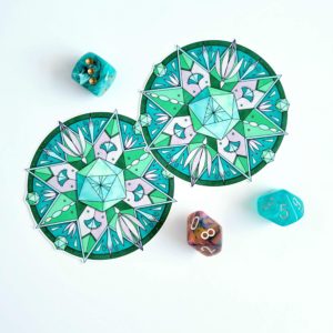 Art Deco Style 20-Sided Dice Sticker